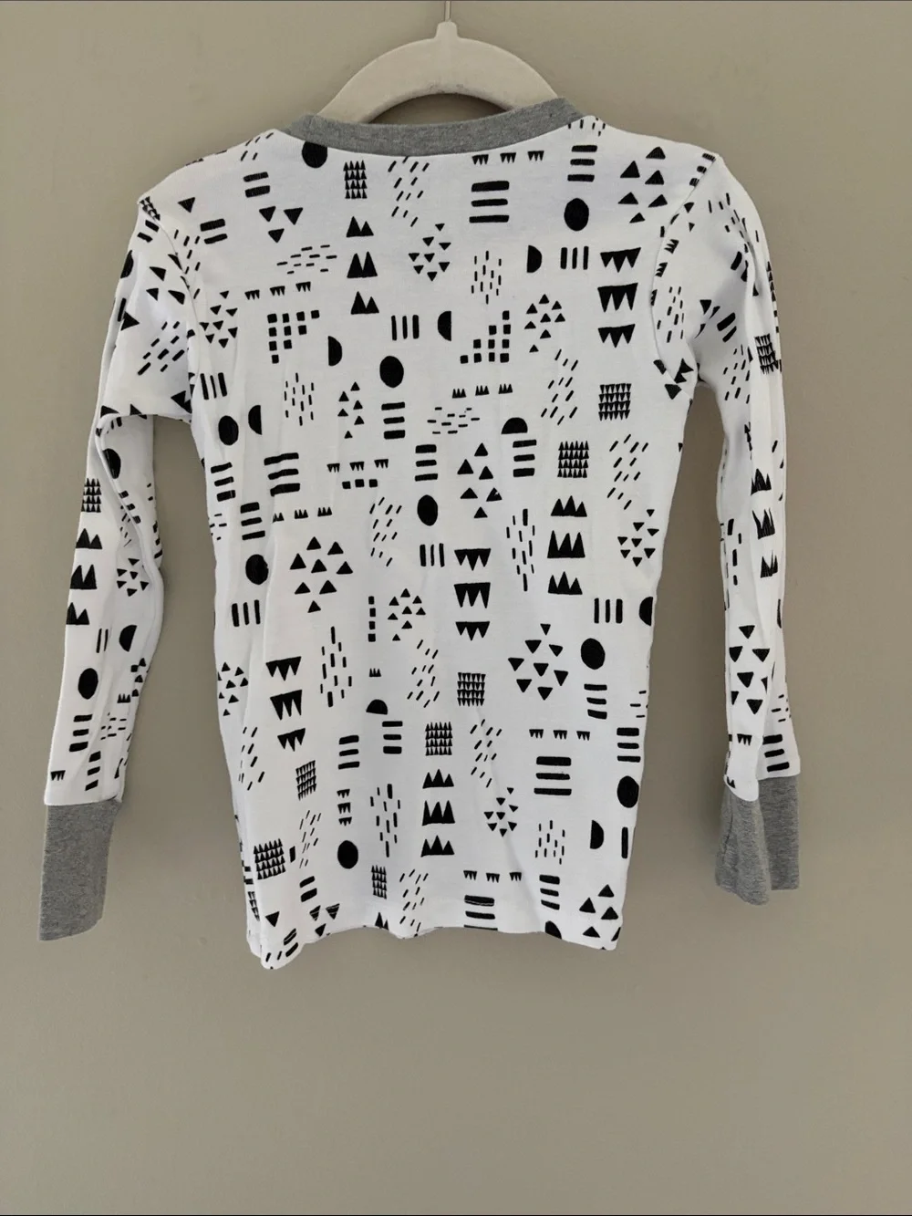 Honest Baby White and Black Patterned Cotton Pajama Set 4T